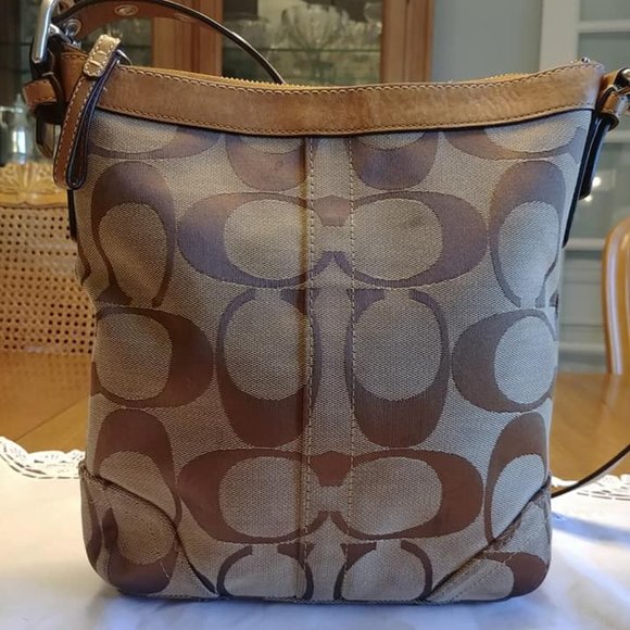 Auth Coach Signature Canvas 13079 Adjustable Shoulder Cross Body bag - Picture 2 of 9